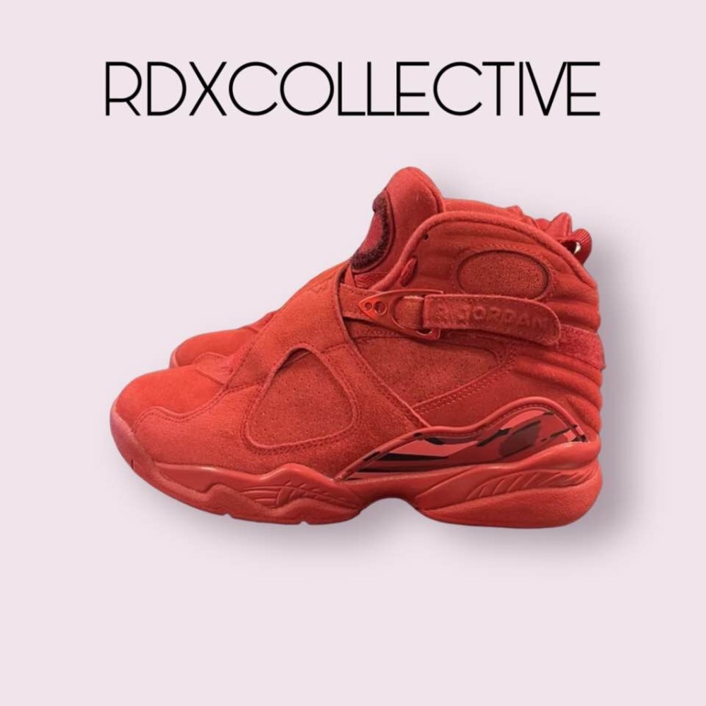 Jordan 8 Valentines Day Triple Red Black Pink Sneaker VNDS Women Size 8